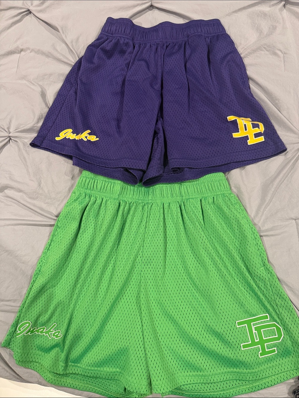 Inaka Power Mesh Athletic Shorts - Purple & Green